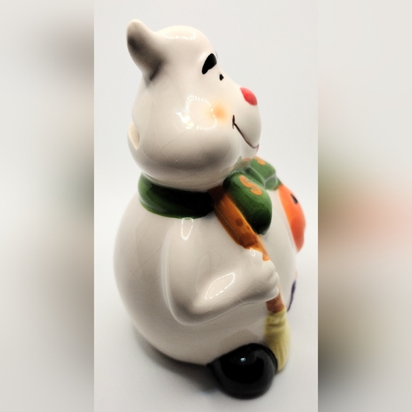 Halloween Ghost Penny Coin Bank 'BOO' Pumpkin Money Ceramic Broom Dollar Bill - Picture 4 of 7